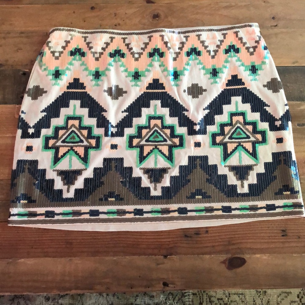 Sequined mini skirt Express